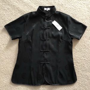 Traditional Asian Top/black, L
